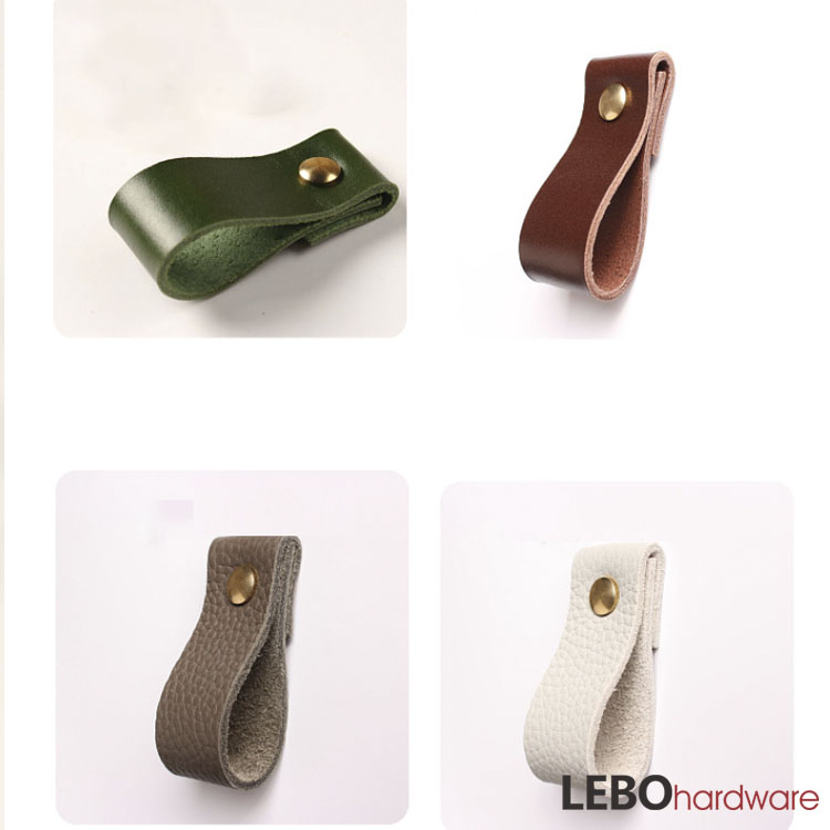 Luxury  Brass Button Genuine leather    Furniture knob  Cabinet Pull  in 2022