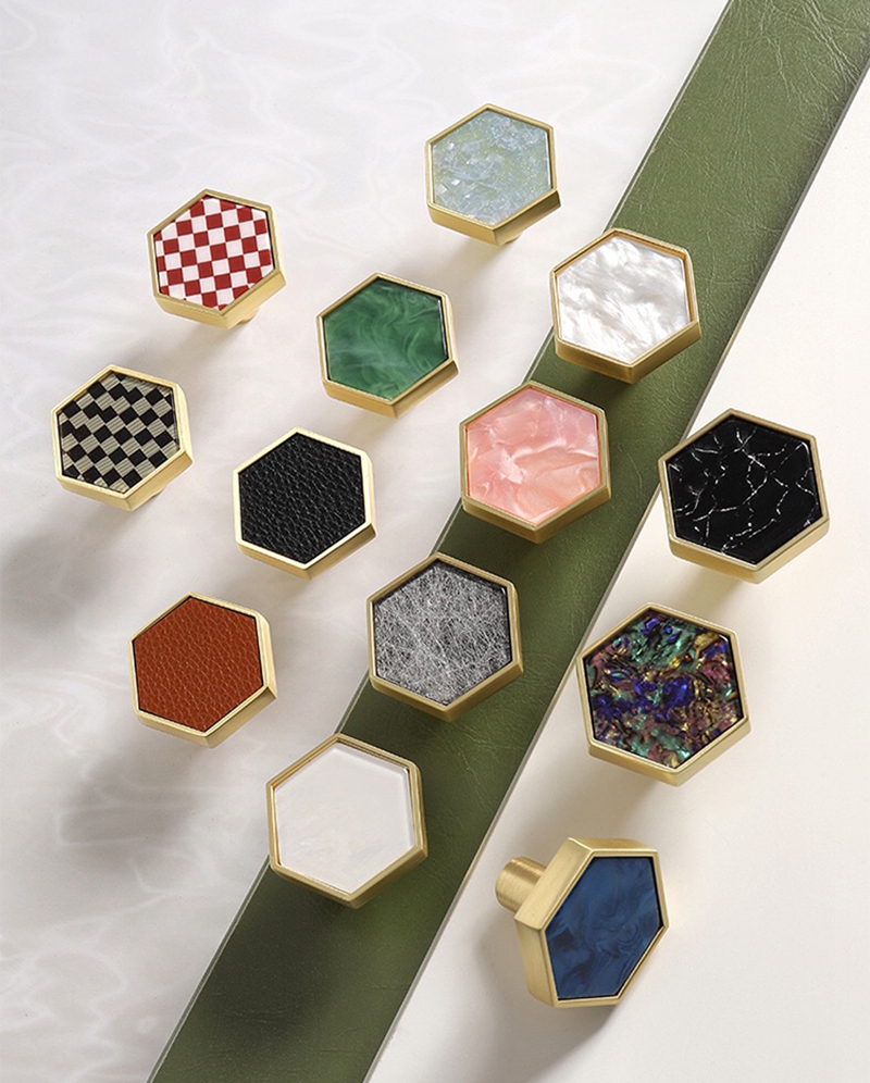 Luxury Shell Decorated cabinet knob for drawer dresser  Zamak Base Furniture Knob Cabinet Pull  