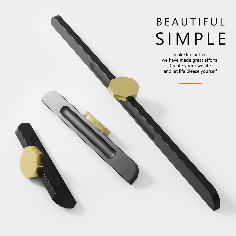 Nordic Style  Simple Modern  Aluminium Assemble Double Colors Furniture Profile  Cabinet Pull