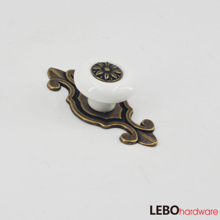 European traditional  Ceramic Porcelain  assemble Cabinet Pulls Door  Drawer Dresser  Furniture knob 
