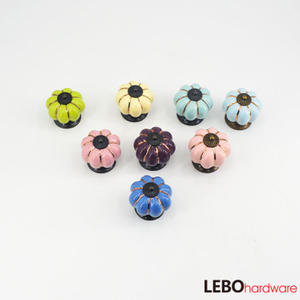 Ceramic Porcelain colored pumpkin  Cabinet Pulls Door  Drawer Dresser  Furniture knob 