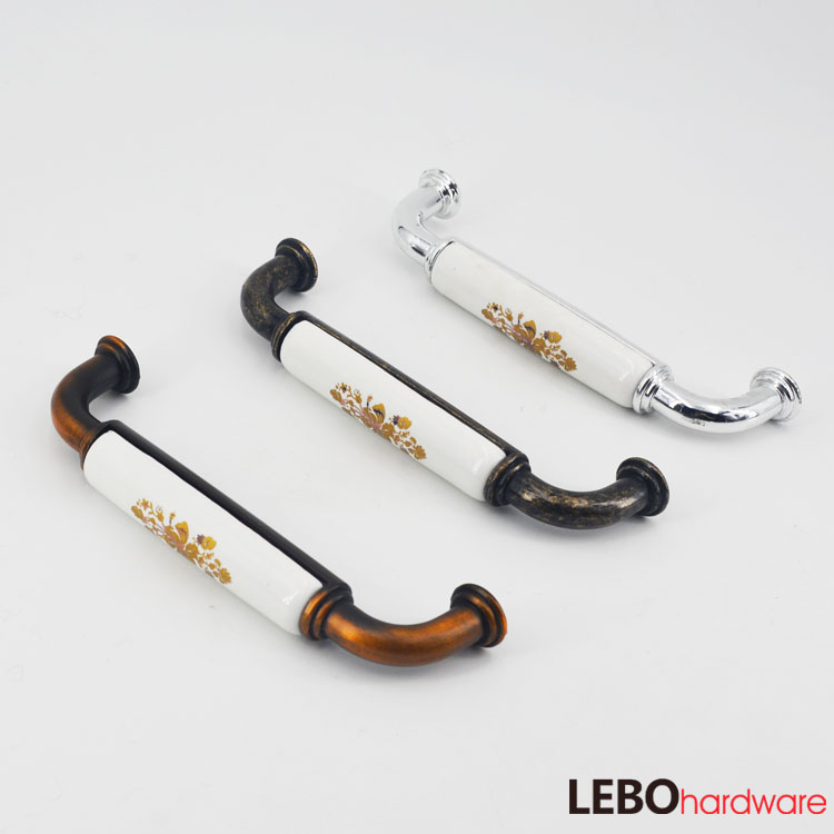 European  Classic  Ceramic Porcelain Cabinet Pulls Door  Drawer Dresser  Furniture Handles   