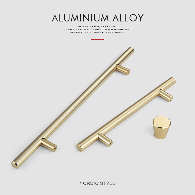 Contemporary T bar Stainless Steel / Aluminium Alloy Cabinet Pulls Furniture Handle 
