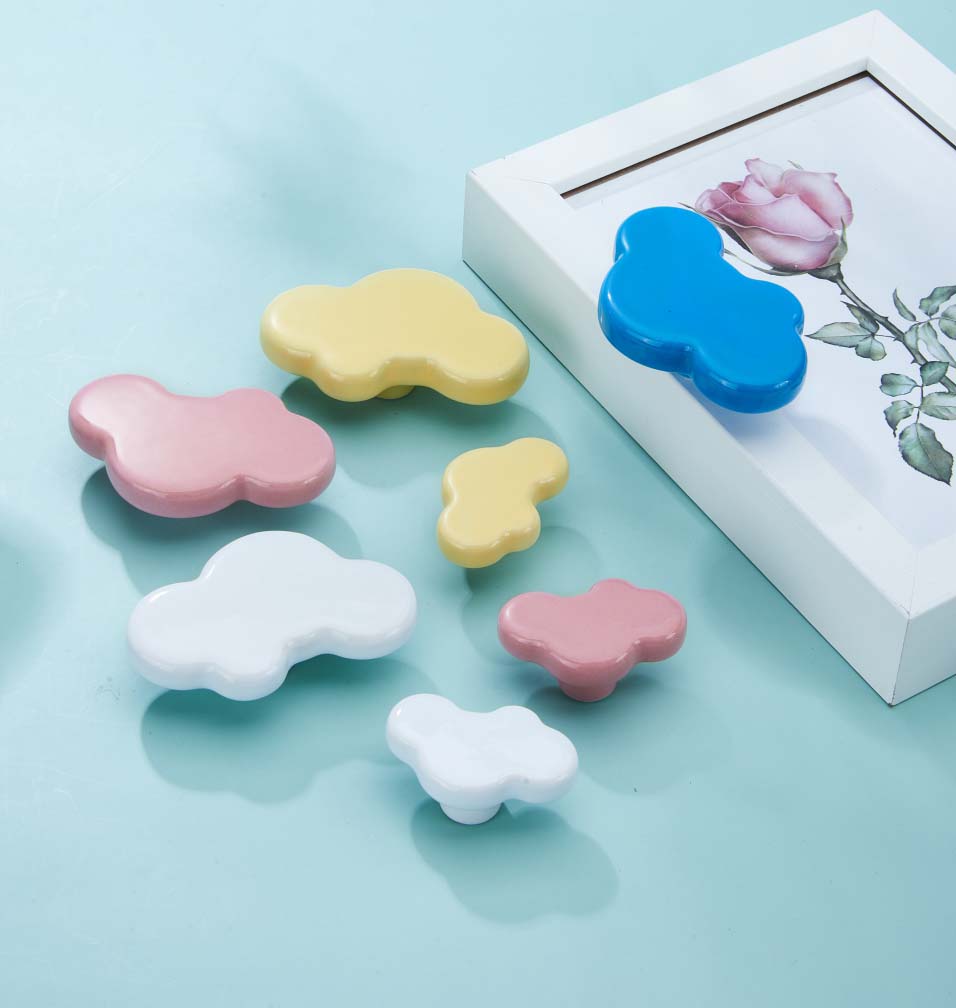 Ceramic Porcelain colored lovely shape   Cabinet Pulls Door  Drawer Dresser  Furniture knob 
