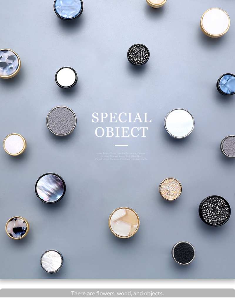 Luxury Shell Decorated Cabinet Knob For Drawer Dresser Zamak Base Furniture Knob Cabinet Pull