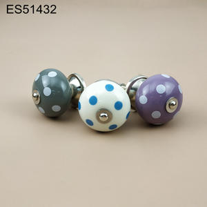 Dots  printing  ball shape  Ceramic Porcelain Cabinet Pulls Door  Drawer Dresser  Furniture Knob 