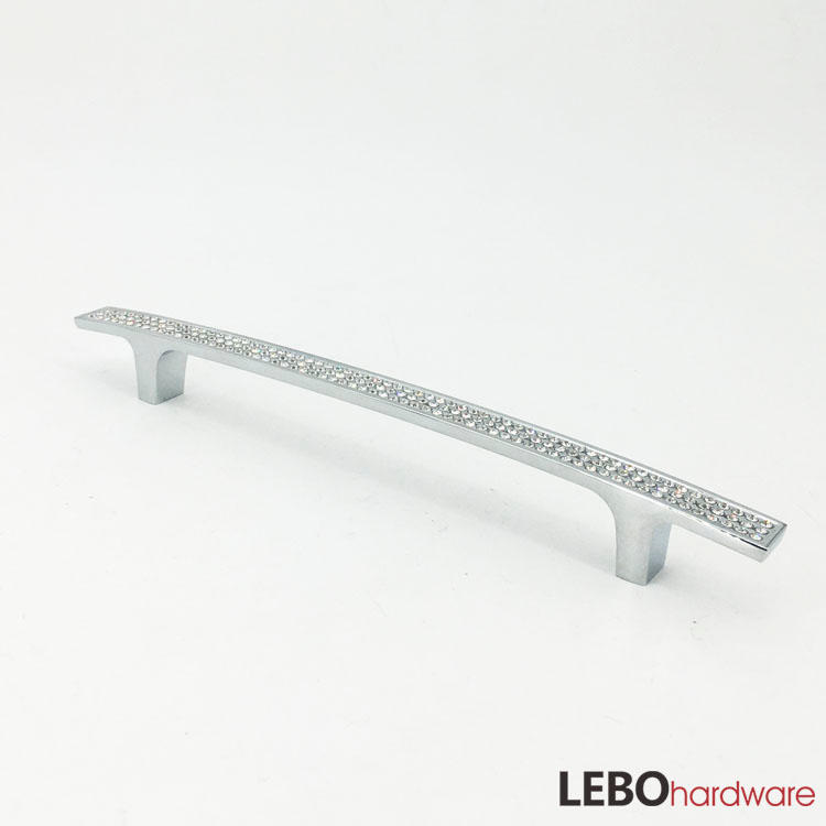 High quality Luxury K9 Crystal Zamak  cabinet pulls furniture handle 