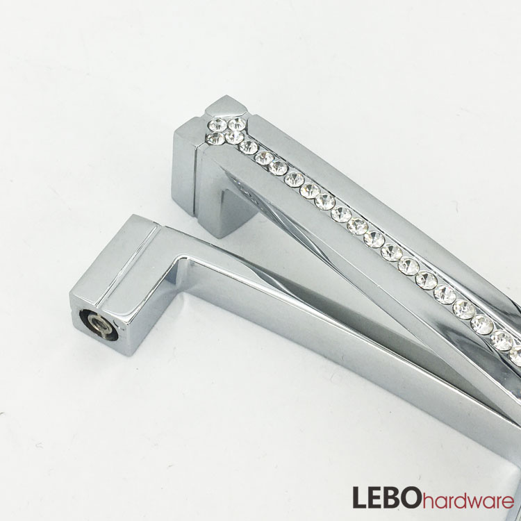 High quality  luxury K9 Crystal  Zamak  cabinet pulls furniture handle 