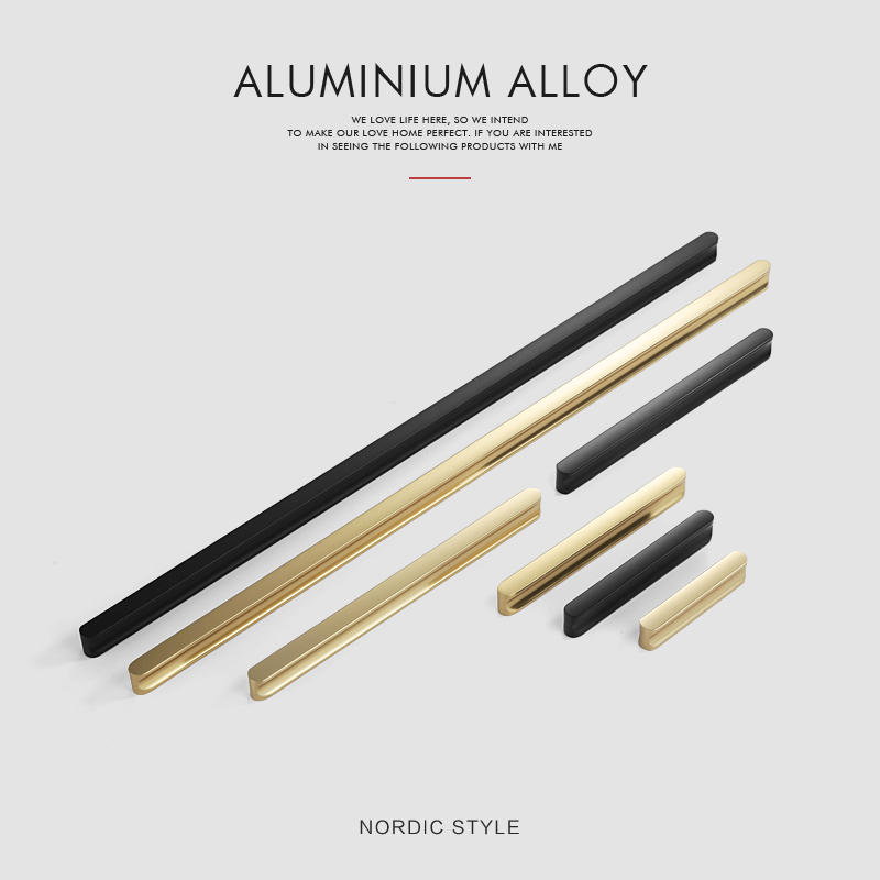 Straight  black gold Aluminium profile handle 