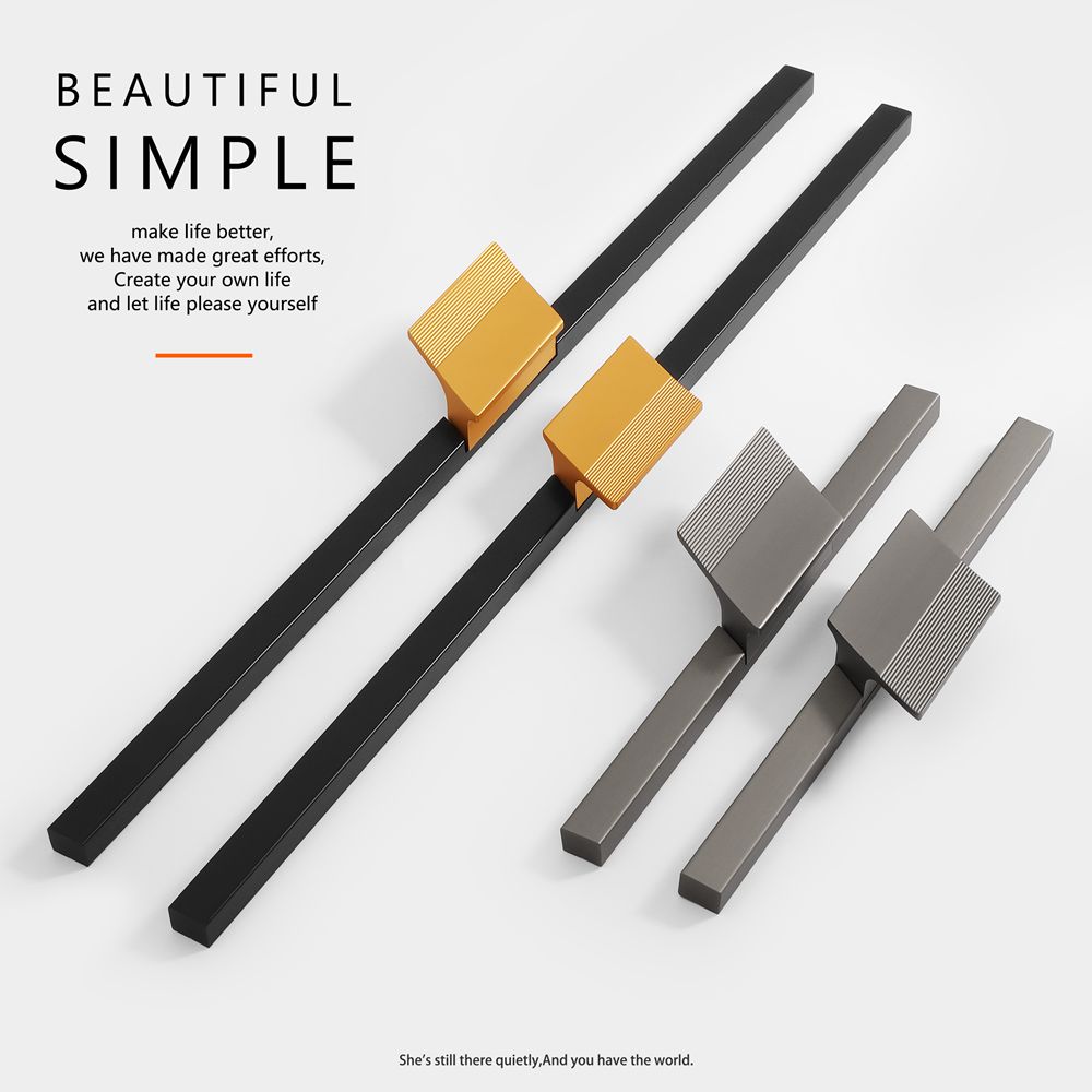 Aluminium  Assemble double colors Furniture Profile   Cabinet Pull