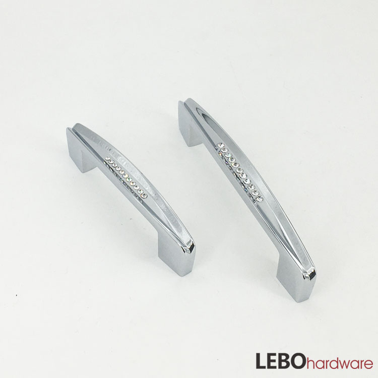 High quality Luxury K9 Crystal Zamak  cabinet pulls furniture handle 