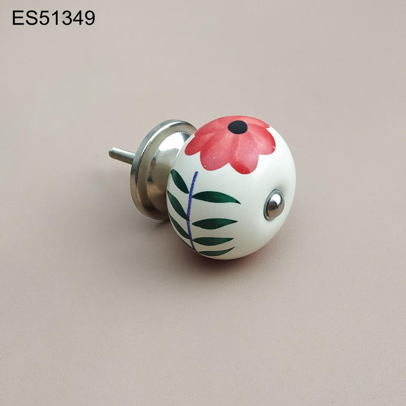 Floral  printing  ball shape  Ceramic Porcelain Cabinet Pulls Door  Drawer Dresser  Furniture Knob 
