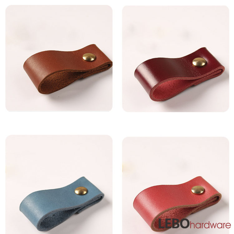 Luxury  Brass Button Genuine leather    Furniture knob  Cabinet Pull  in 2022