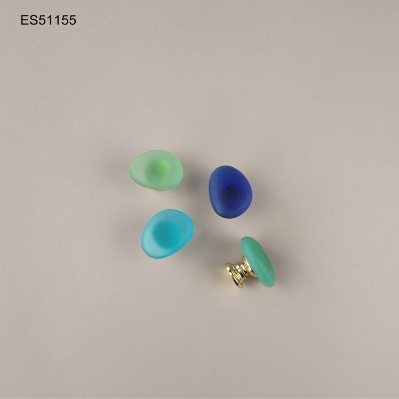 Decorated Crystal Glass Colored Aluminium Base Furniture Knob Cabinet Pull