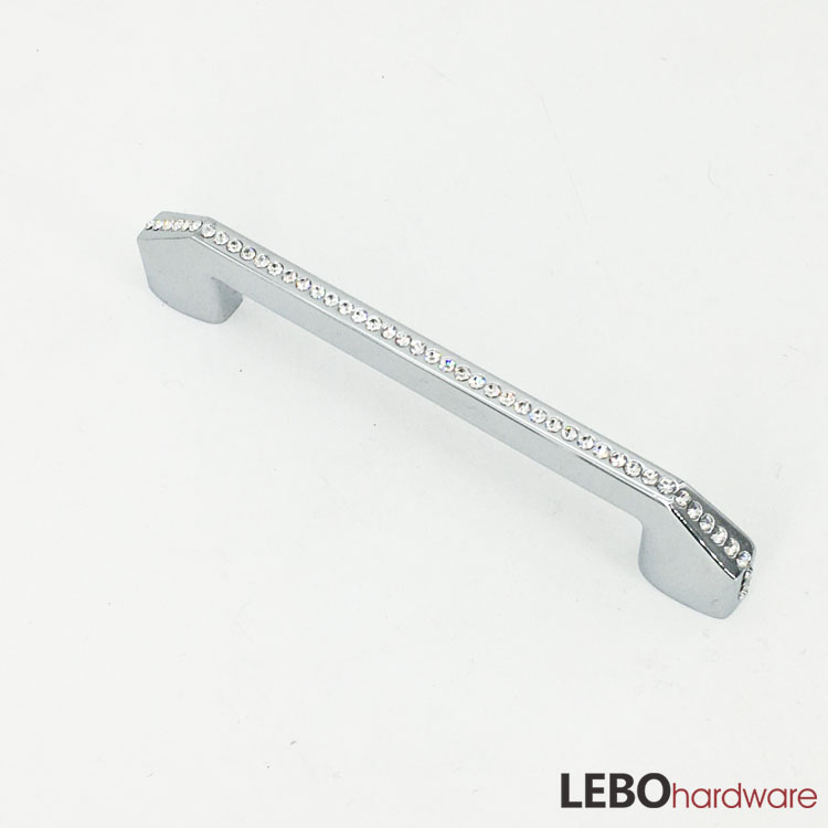 High quality Luxury K9 Crystal  Zamak  cabinet pulls furniture handle 