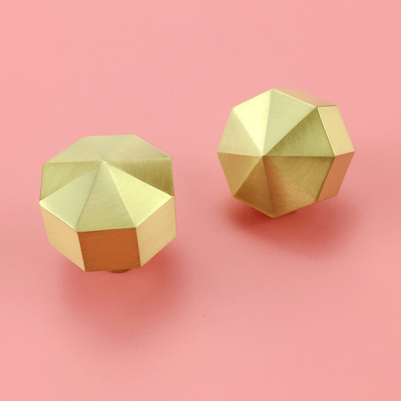 Luxury  Brass  octagonal design   Furniture knob  Cabinet Pull
