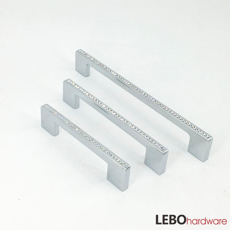 High quality Luxury K9 CrystalZamak  cabinet pulls furniture handle 