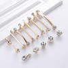 High Quality Square Diamond Shape K9 Crystal Zamak  Cabinet Pulls Furniture Handle