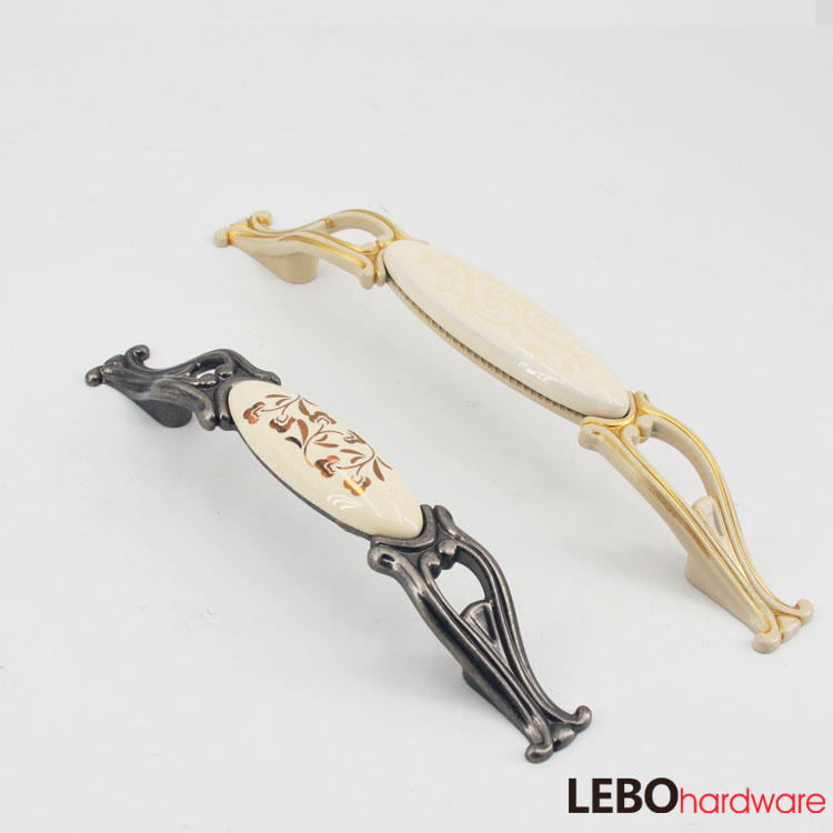 European style Luxury  Ceramic Porcelain  Cabinet Pulls Door  Drawer Dresser  Furniture Handles   