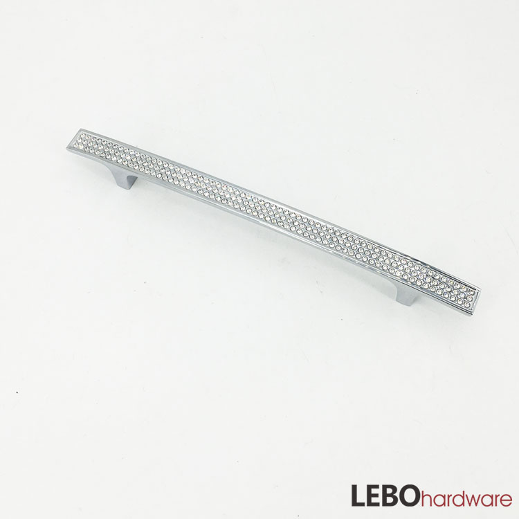 High quality Luxury K9 Crystal Zamak  cabinet pulls furniture handle 
