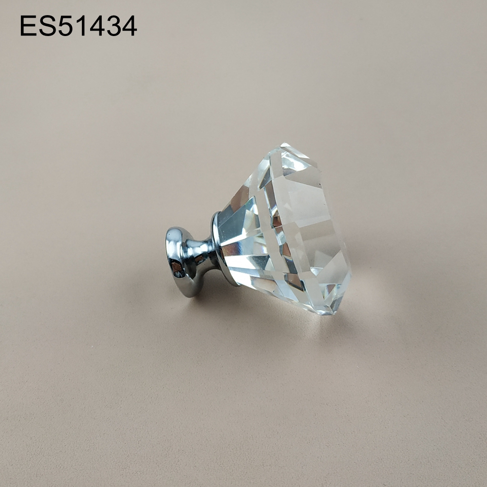 High quality luxury Diamond Shape   K9 Crystal  Aluminium  base   Furniture knob  Cabinet Pull  
