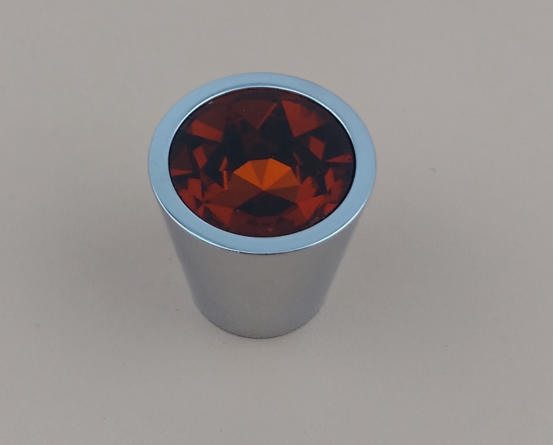 Decorated Crystal Glass Colored Aluminium Base Furniture Knob Cabinet Pull  