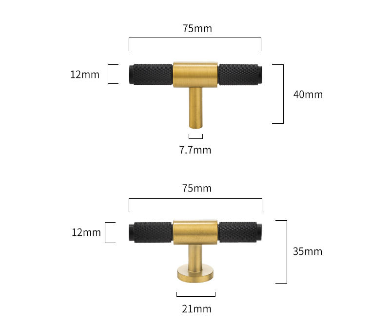 Contemporary Brass simple modern design Furniture knob Cabinet Pull