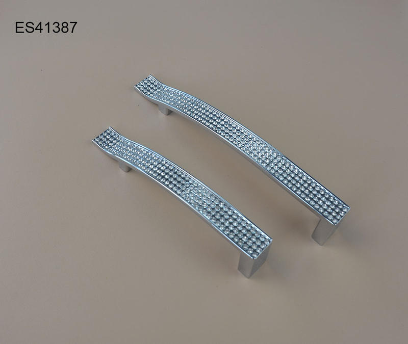 High Quality Square   K9 Crystal Zamak  Cabinet Pulls Furniture Handle 