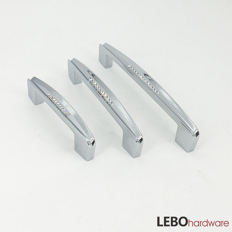High quality Luxury K9 Crystal Zamak  cabinet pulls furniture handle 