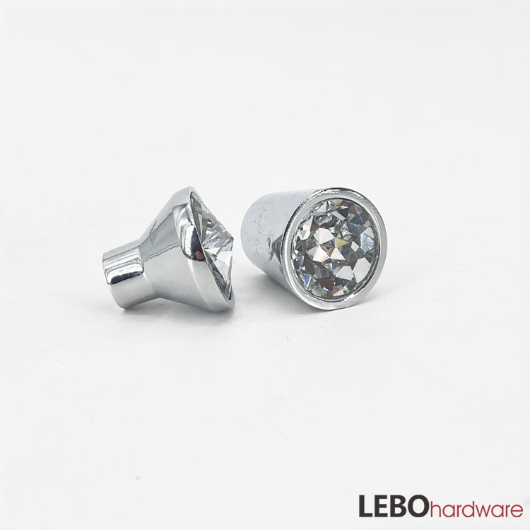 K9 Crystal Glass Transparency Aluminium Base Furniture Knob Cabinet Pull