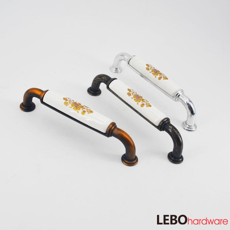 European  Classic  Ceramic Porcelain Cabinet Pulls Door  Drawer Dresser  Furniture Handles   