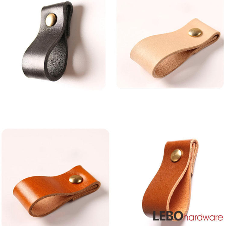 Luxury  Brass Button Genuine leather    Furniture knob  Cabinet Pull  in 2022