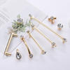 High Quality Square Diamond Shape K9 Crystal Zamak  Cabinet Pulls Furniture Handle