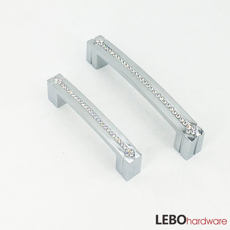 High quality  luxury K9 Crystal  Zamak  cabinet pulls furniture handle 