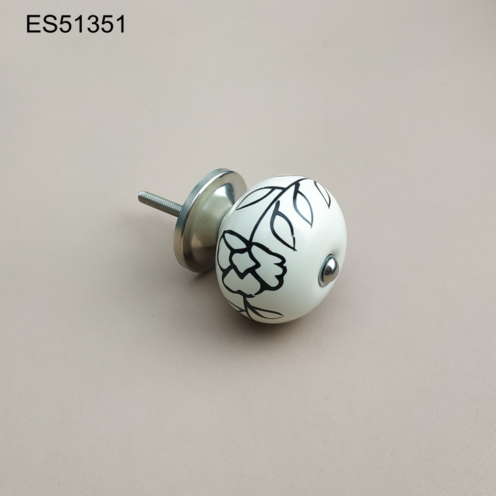 Floral  printing  ball shape  Ceramic Porcelain Cabinet Pulls Door  Drawer Dresser  Furniture Knob 
