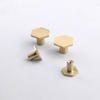Solid Brass Knobs Shoe Cabinets Knob and Pulls Brushed Gold Hexagon Handles for Dresser Drawer
