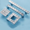 High Quality Square Diamond Shape  K9 Crystal Zamak  Cabinet Pulls Furniture Handle 