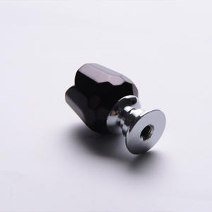 Decorated flower shape Crystal Glass Aluminium base Furniture knob Cabinet Pull