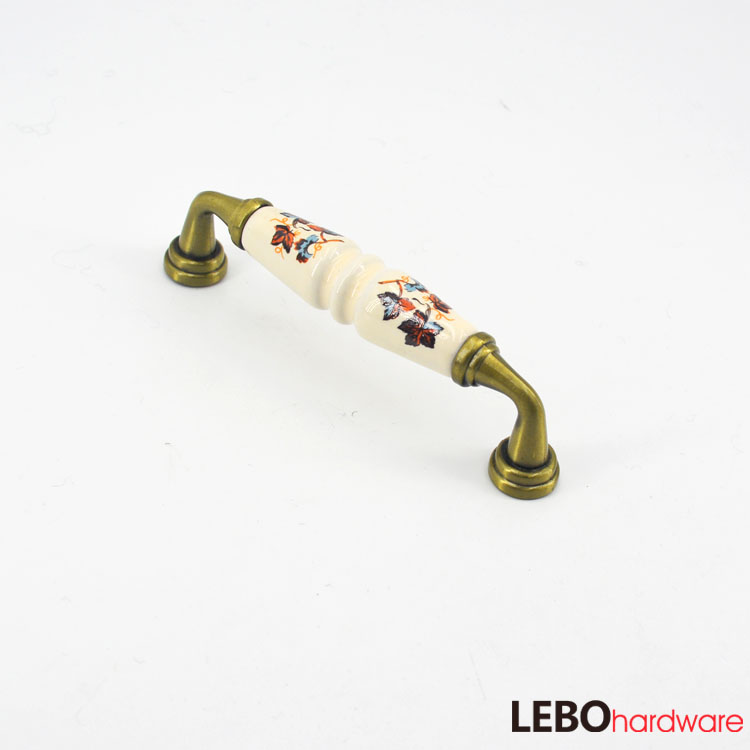  Butterfly printing Ceramic Porcelain Cabinet Pulls Door  Drawer Dresser  Furniture Handles   