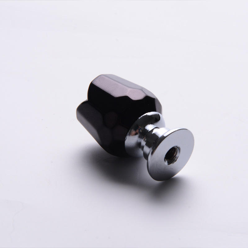 Decorated flower shape Crystal Glass Aluminium base Furniture knob Cabinet Pull