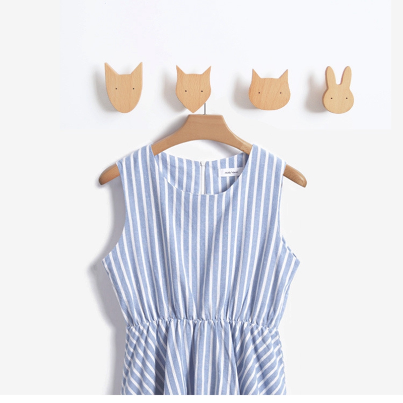 Wooden Cute Animal Design Coat hook for Living Room Bedroom     