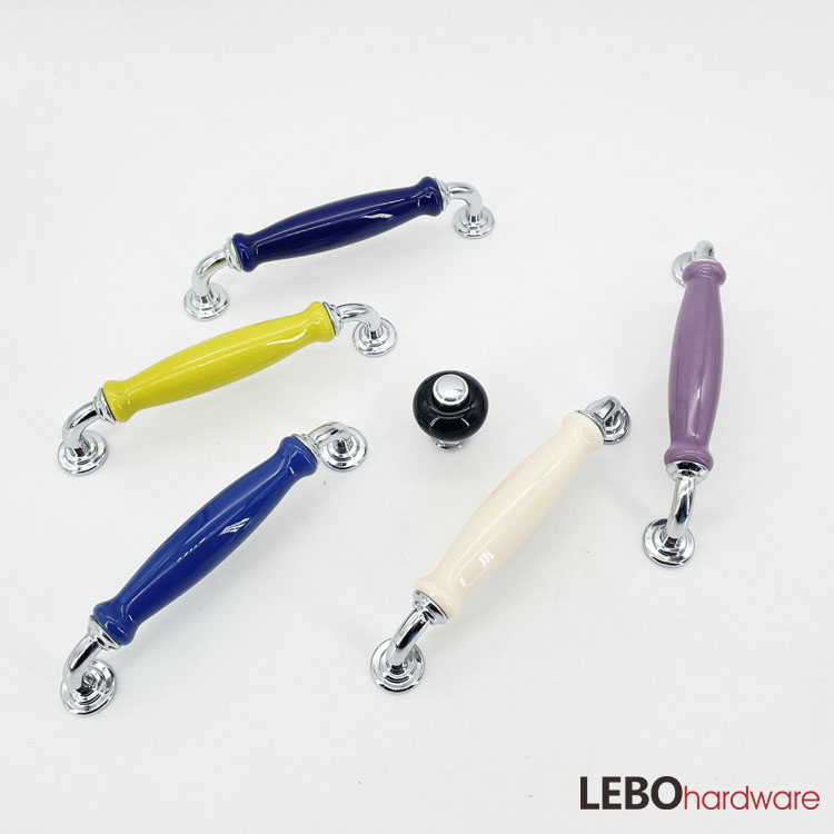 European Style   Colored  Classic  Ceramic Porcelain Cabinet Pulls Door  Drawer Dresser  Furniture Handles  knobs