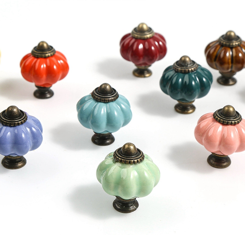 Retro Style  Floral Printing  Ceramic Porcelain Cabinet Pulls Door  Drawer Dresser  Furniture Knob in 2022