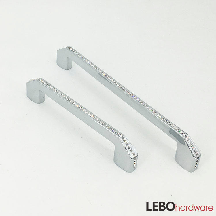 High quality Luxury K9 Crystal  Zamak  cabinet pulls furniture handle 