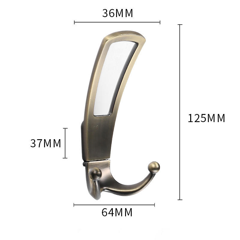 Fashion Zamak  Black Gold Grey Coat Hooks Closet Hooks