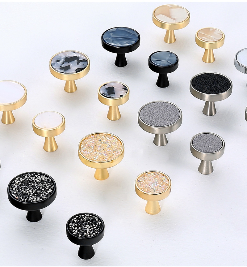 Luxury Shell Decorated Cabinet Knob For Drawer Dresser Zamak Base Furniture Knob Cabinet Pull