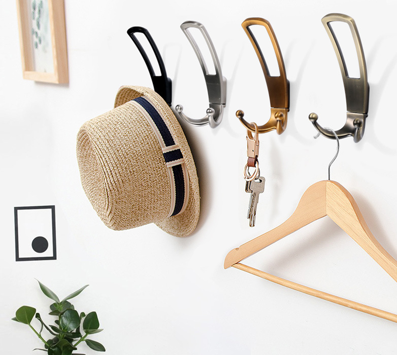 Fashion Zamak  Black Gold Grey Coat Hooks Closet Hooks