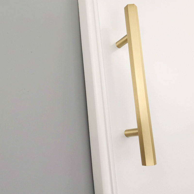 Luxury  Brass Hexagonal Shape Simple Modern  Furniture Knob  Cabinet Pull