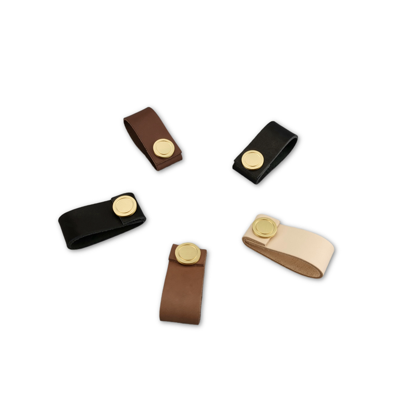 Luxury  Brass Button Genuine leather    Furniture knob  Cabinet Pull