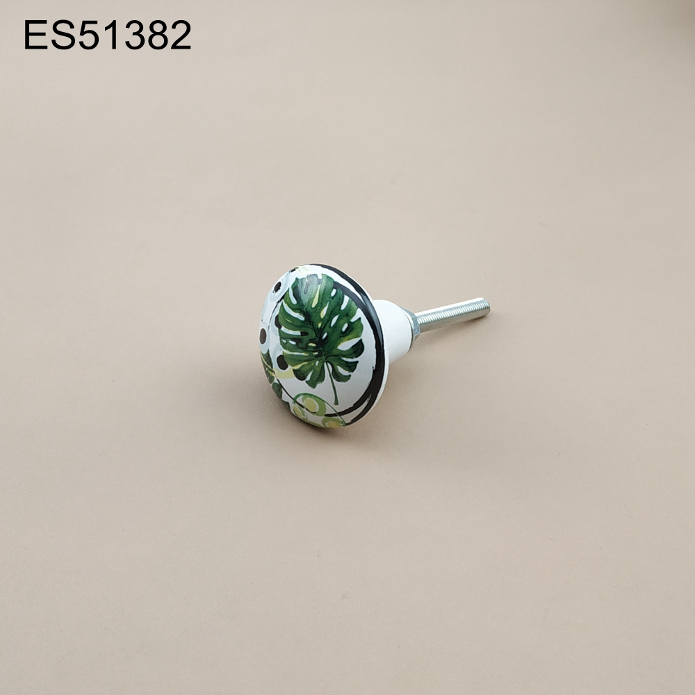 Floral Printing Ceramic Porcelain  Cabinet Pulls Door  Drawer Dresser  Furniture knob 